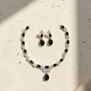 Black AD Stone Necklace Set